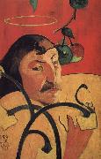 Paul Gauguin With yellow halo of self-portraits oil painting on canvas